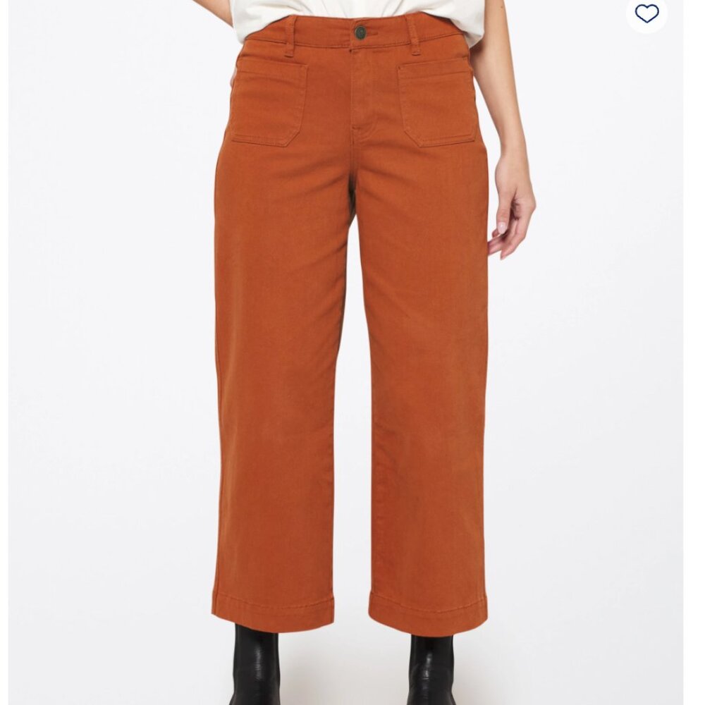 Rust Orange crop flare pants